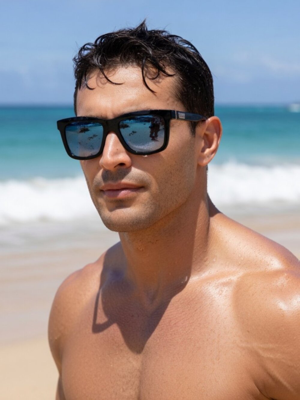 Giorgio Armani AR8024 5147 Sunglasses Navy Blue